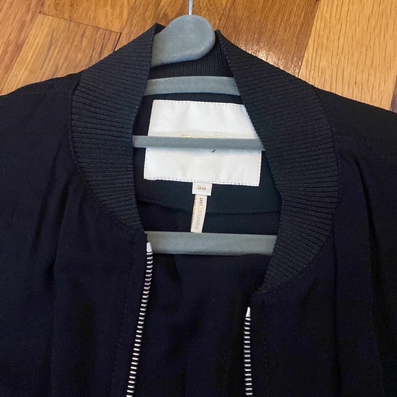 Maje Women’s Black Zip Up Jacket With Zipper Detailing Size 36 - Picture 4 of 7